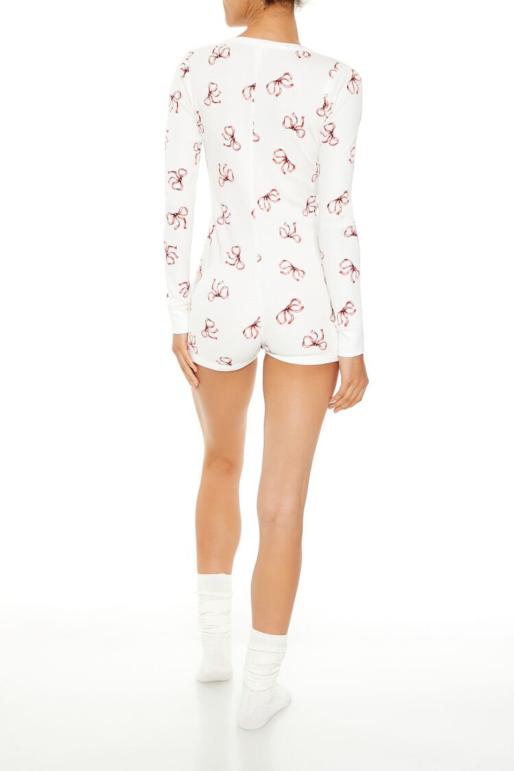Fitted Bow Pajama Romper-Feelings Star