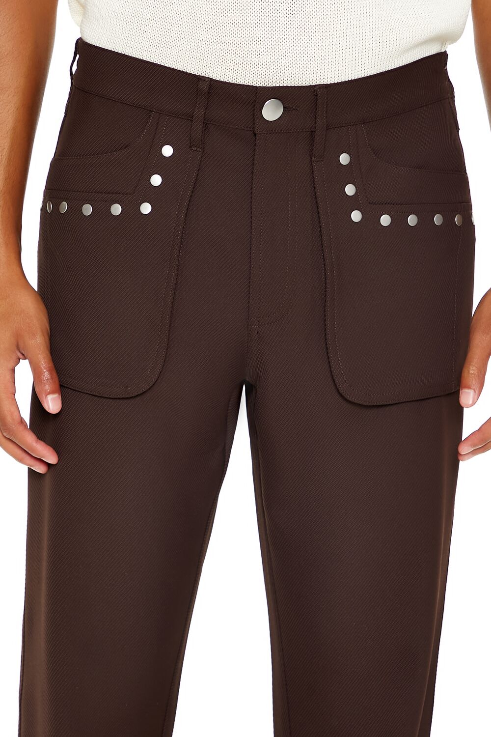 Studded Slim-Fit Mid-Rise Pants-Feelings Star