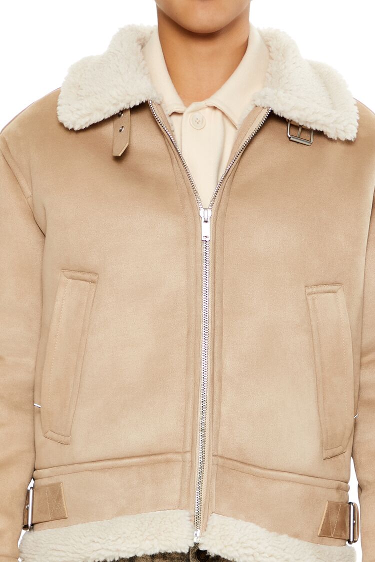 Faux Suede & Shearling Jacket-Feelings Star