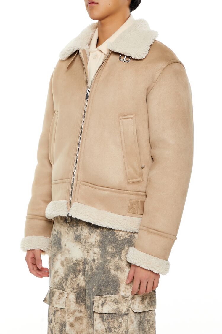 Faux Suede & Shearling Jacket-Feelings Star