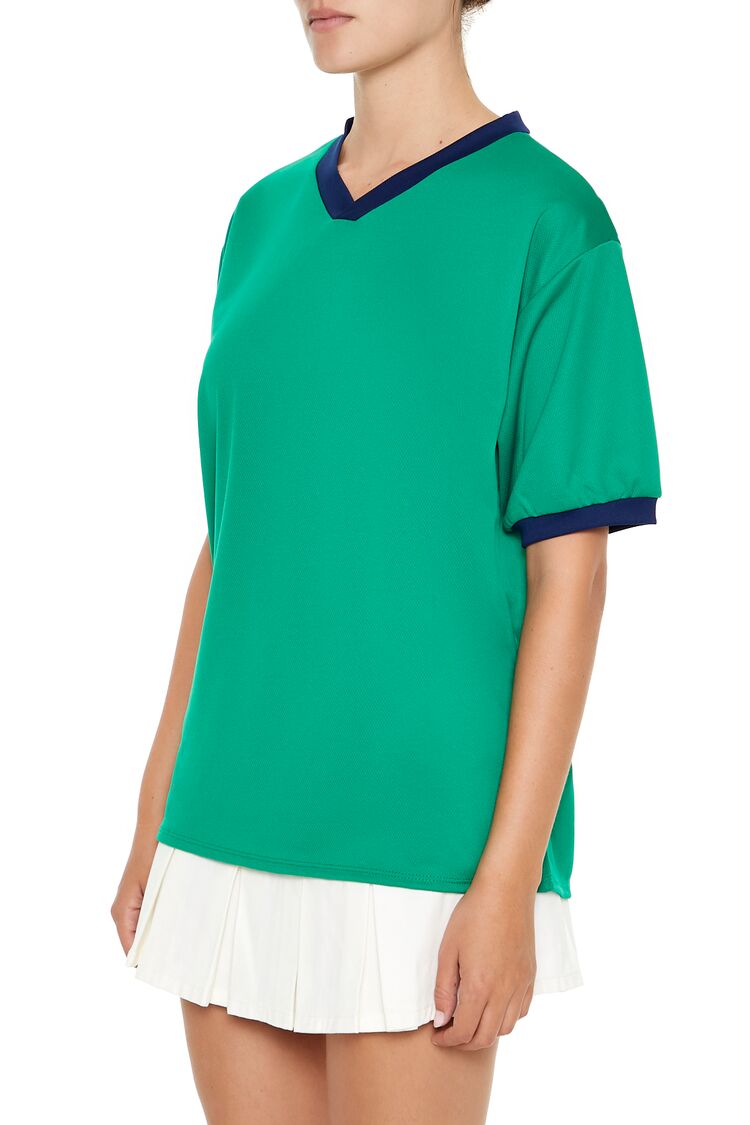 V-Neck Ringer Jersey-Feelings Star