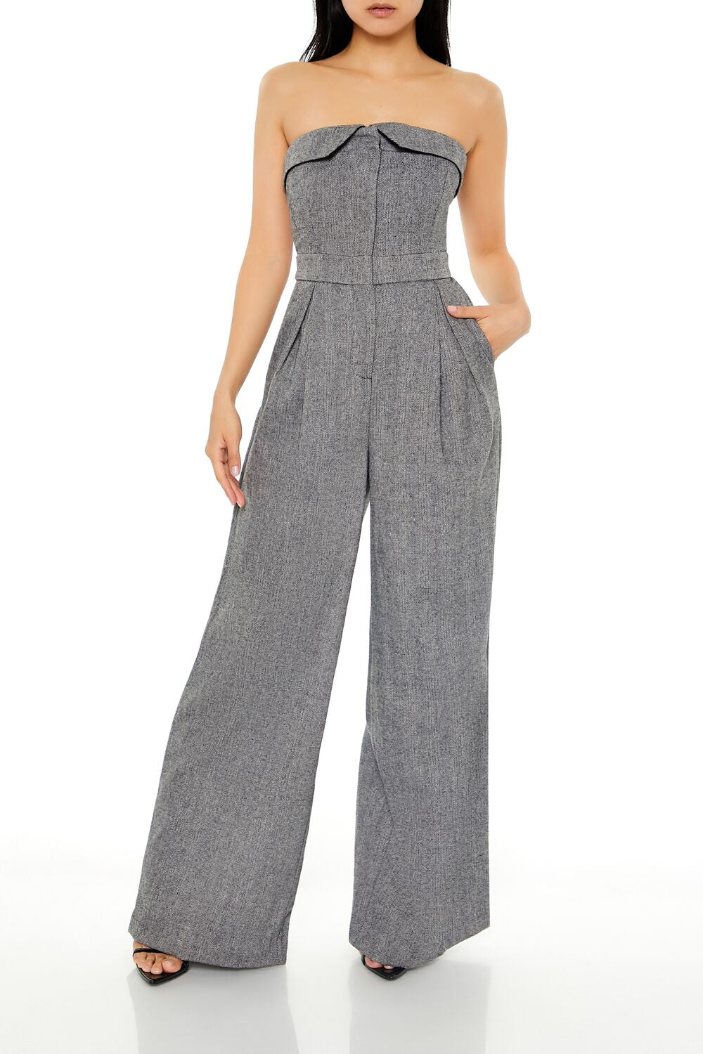Strapless Wide-Leg Jumpsuit-Feelings Star