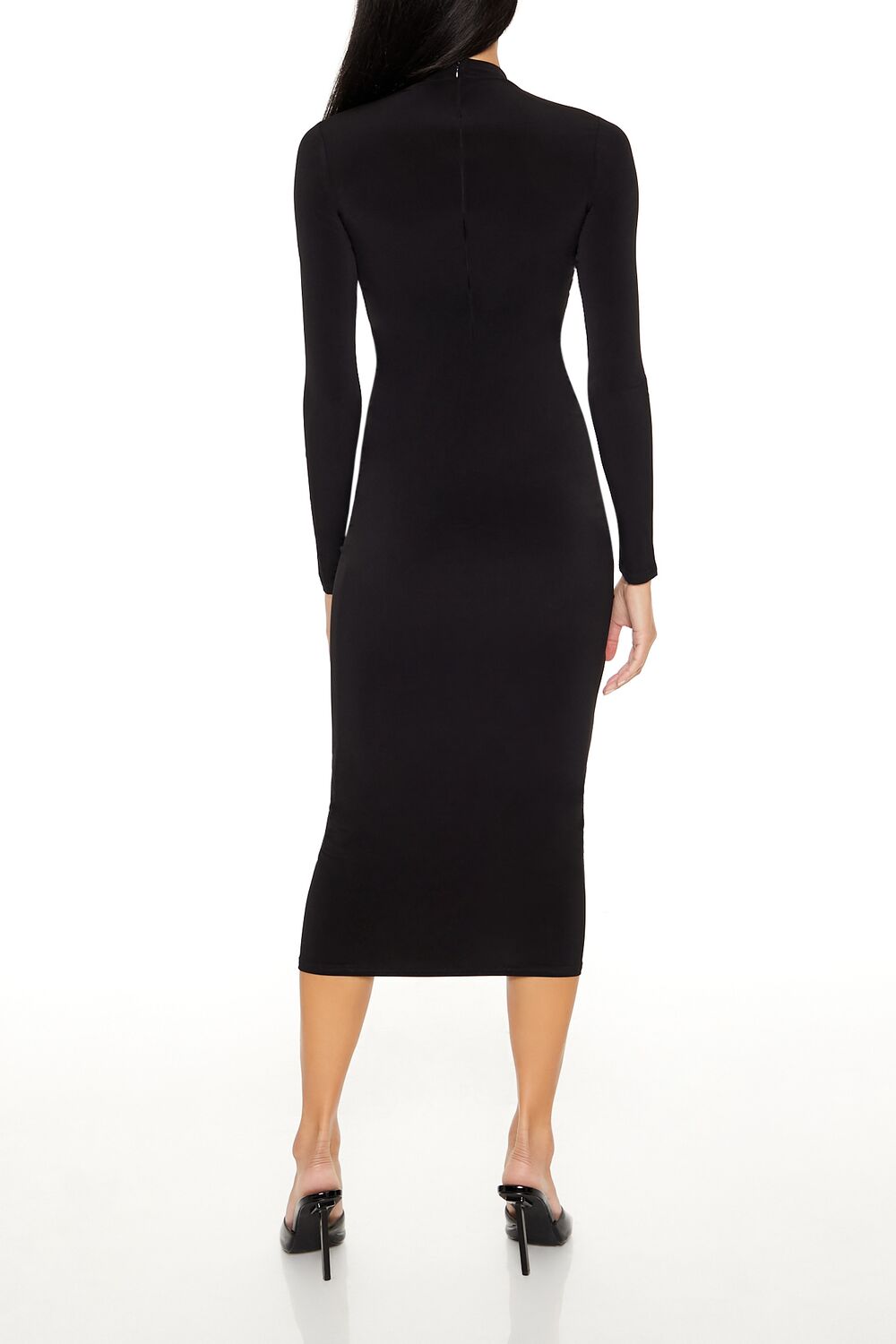Ruched Bodycon Midi Dress-Feelings Star