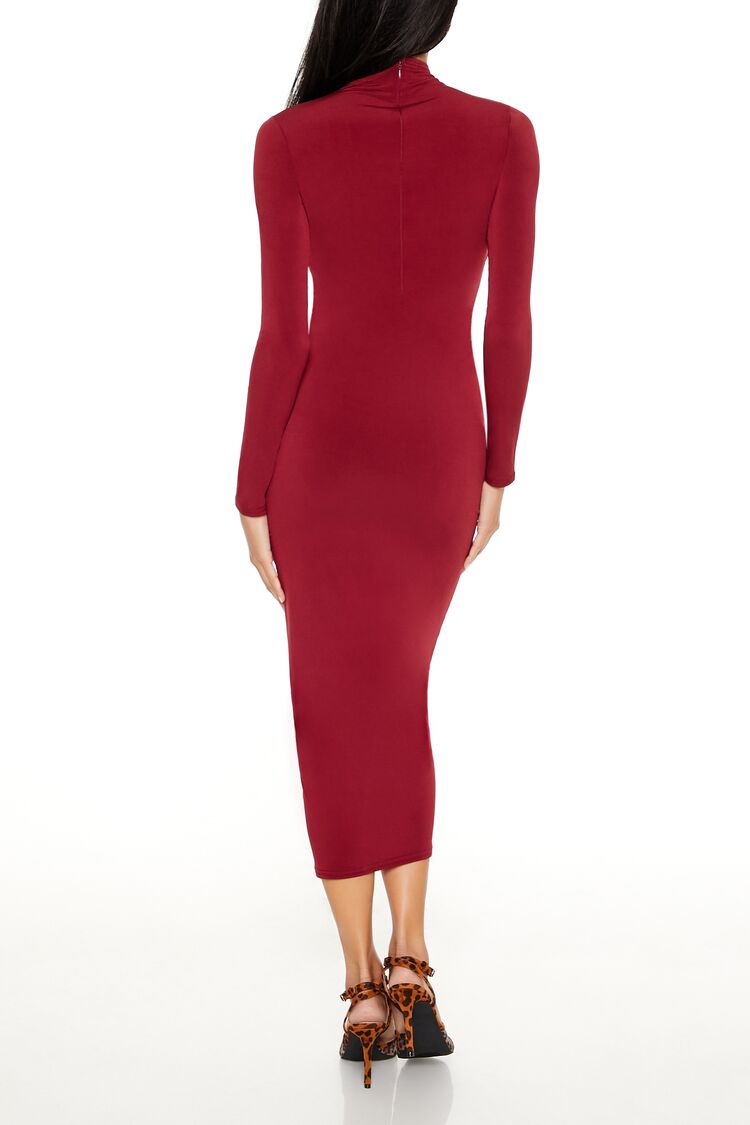 Ruched Bodycon Midi Dress-Feelings Star