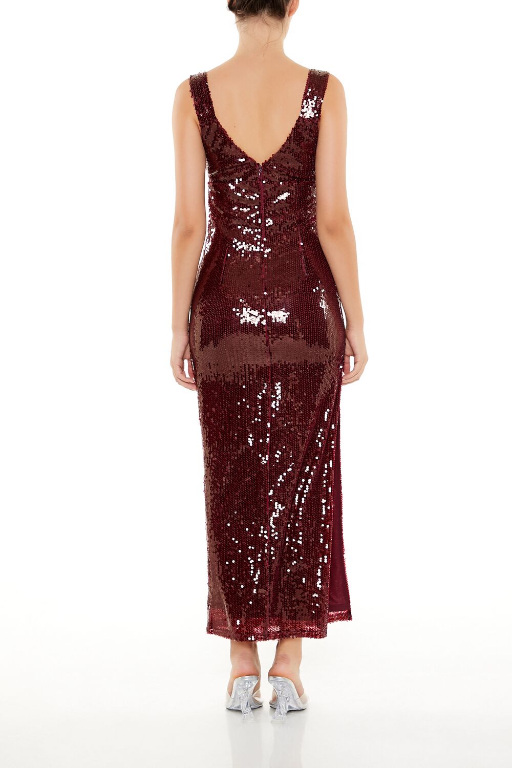 Sequin Cutout Maxi Dress-Feelings Star