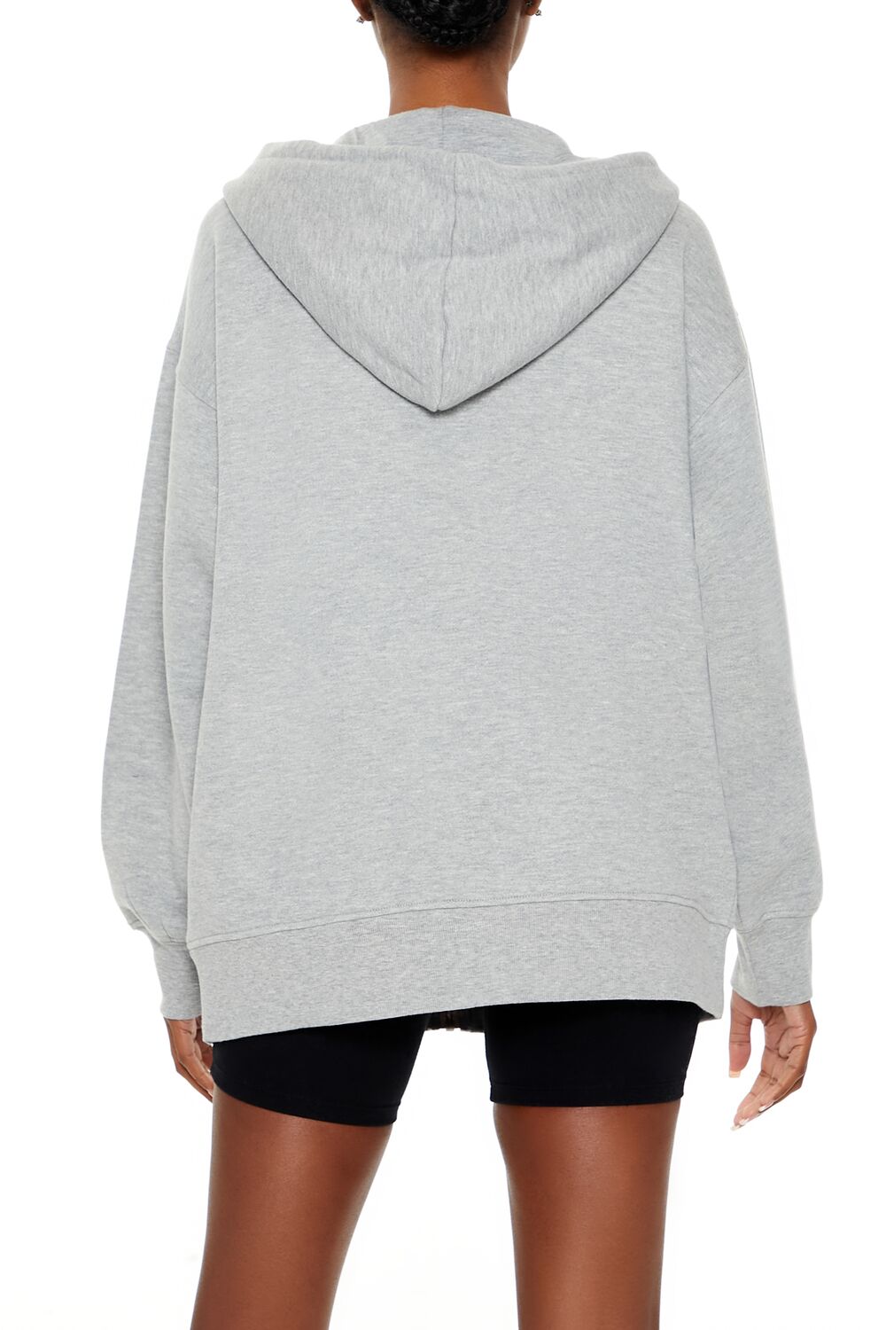 Oversized Fleece Zip-Up Hoodie-Feelings Star