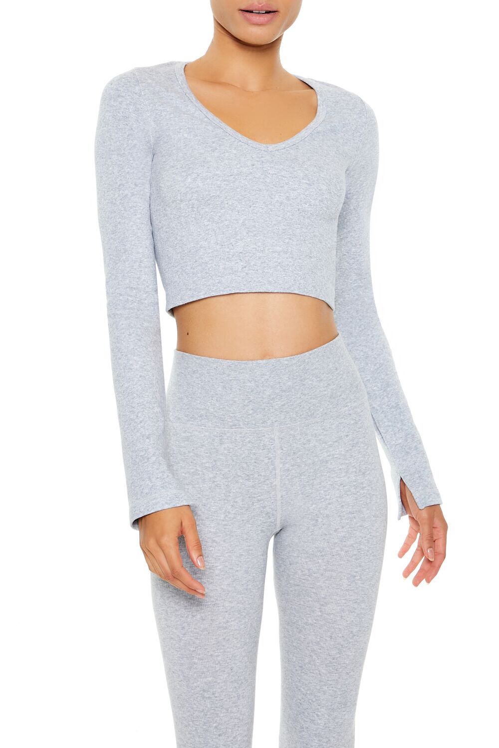 Active Seamless V-Neck Crop Top-Feelings Star
