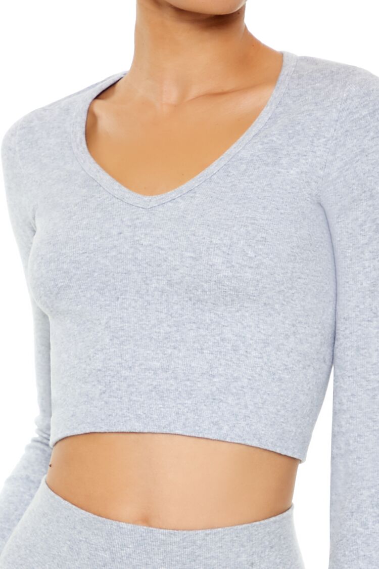 Active Seamless V-Neck Crop Top-Feelings Star