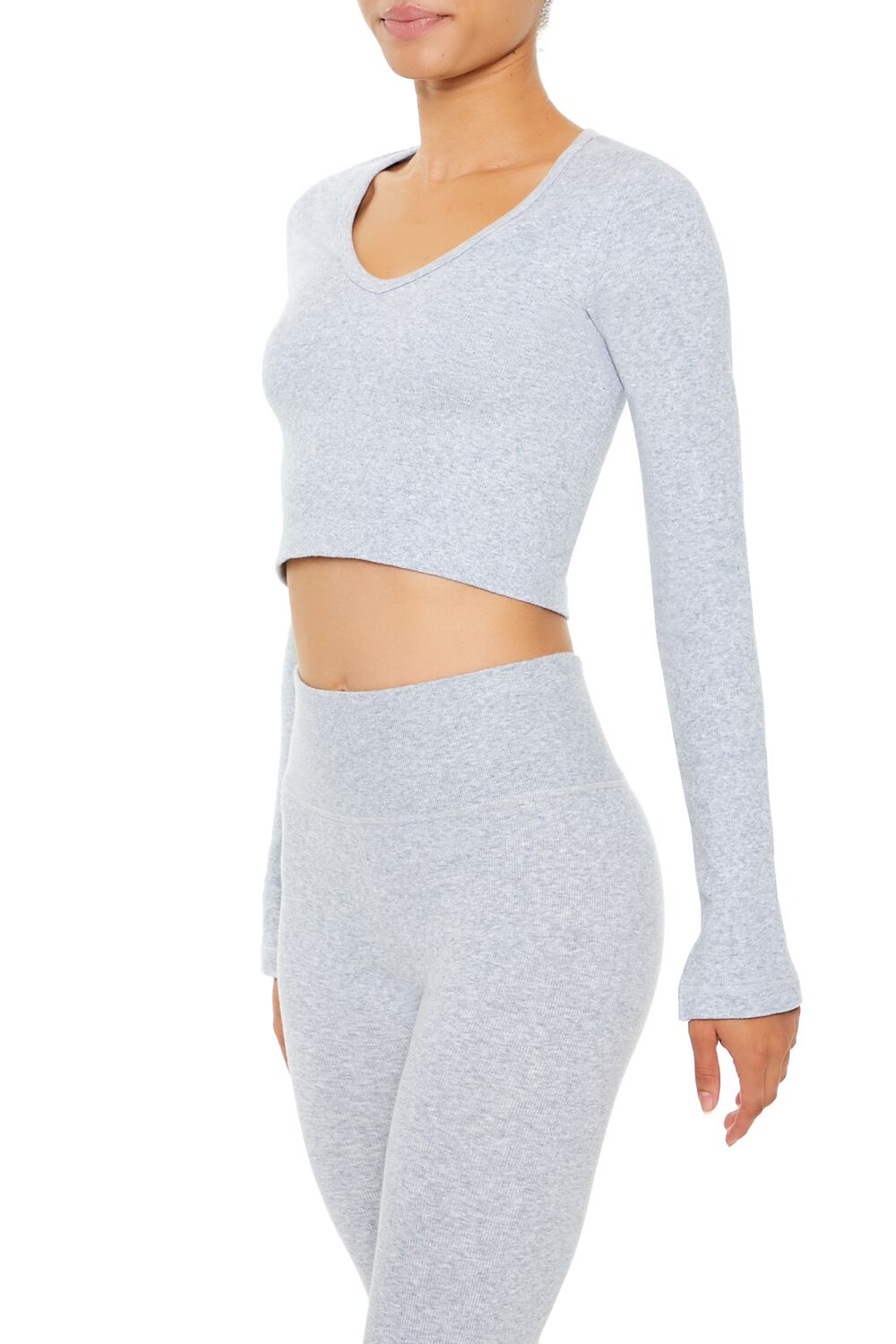 Active Seamless V-Neck Crop Top-Feelings Star
