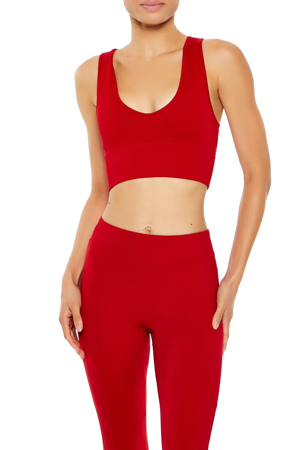Active Seamless V-Neck Sports Bra-Feelings Star