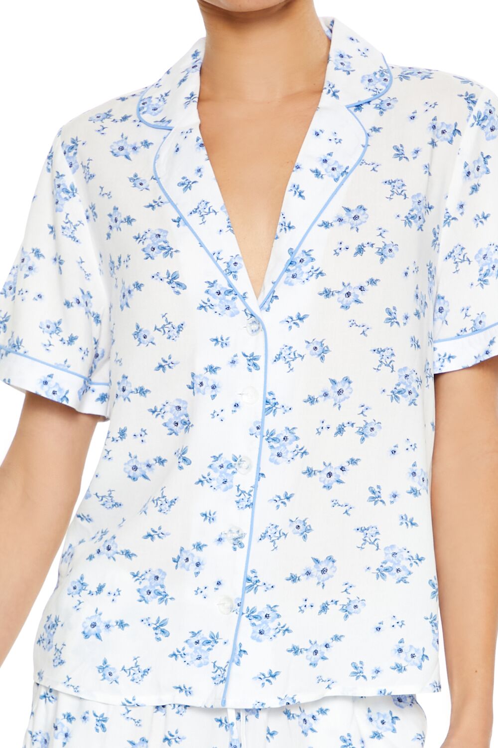 Floral Shirt & Shorts Pajama Set-Feelings Star