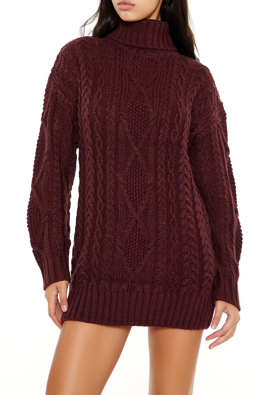 Turtleneck Mini Sweater Dress-Feelings Star