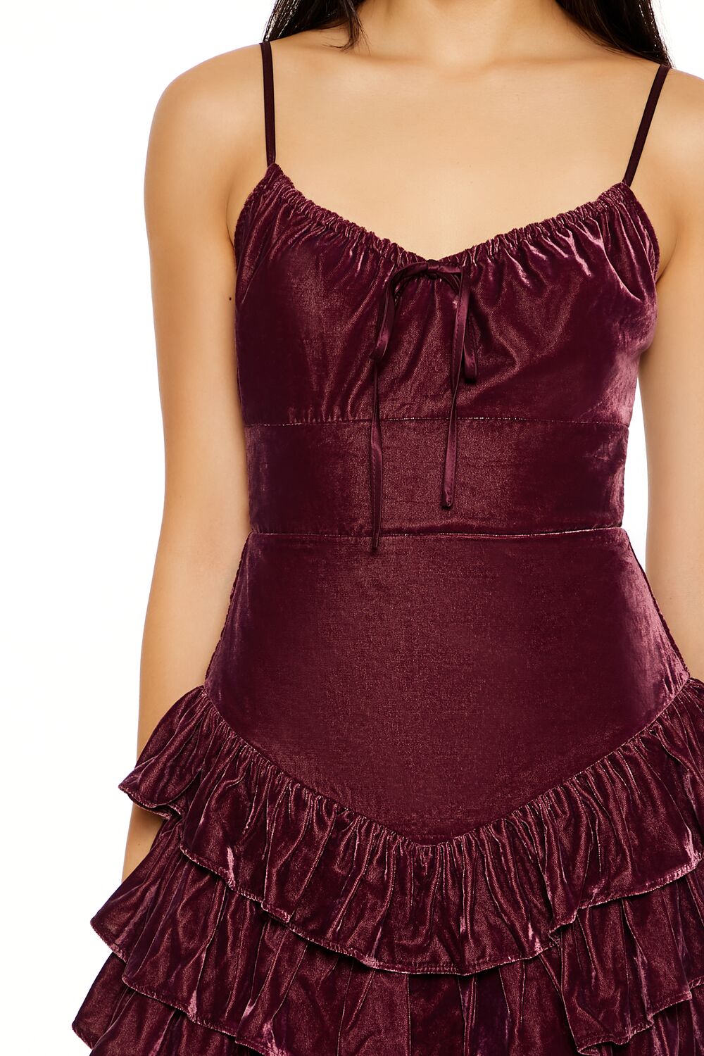 Tiered Velvet Mini Dress-Feelings Star