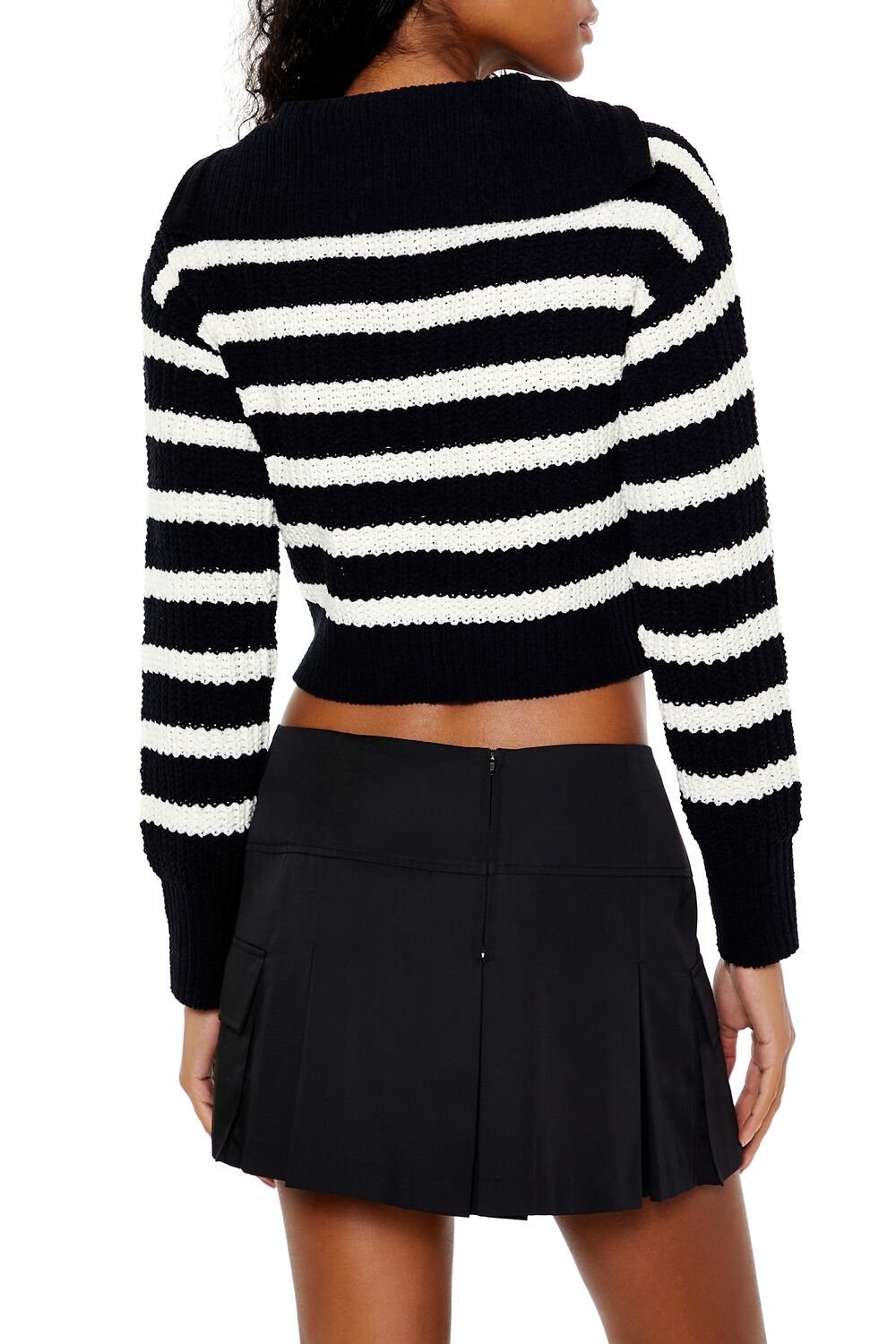 Striped Half-Zip Sweater-Feelings Star