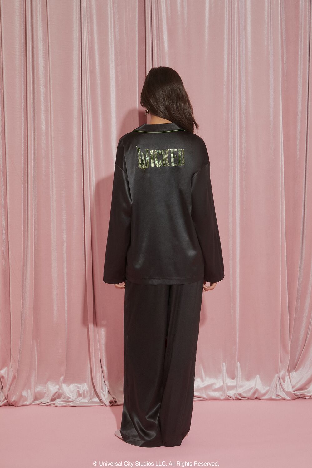 Wicked Satin Pajama Shirt & Shorts Set-Feelings Star