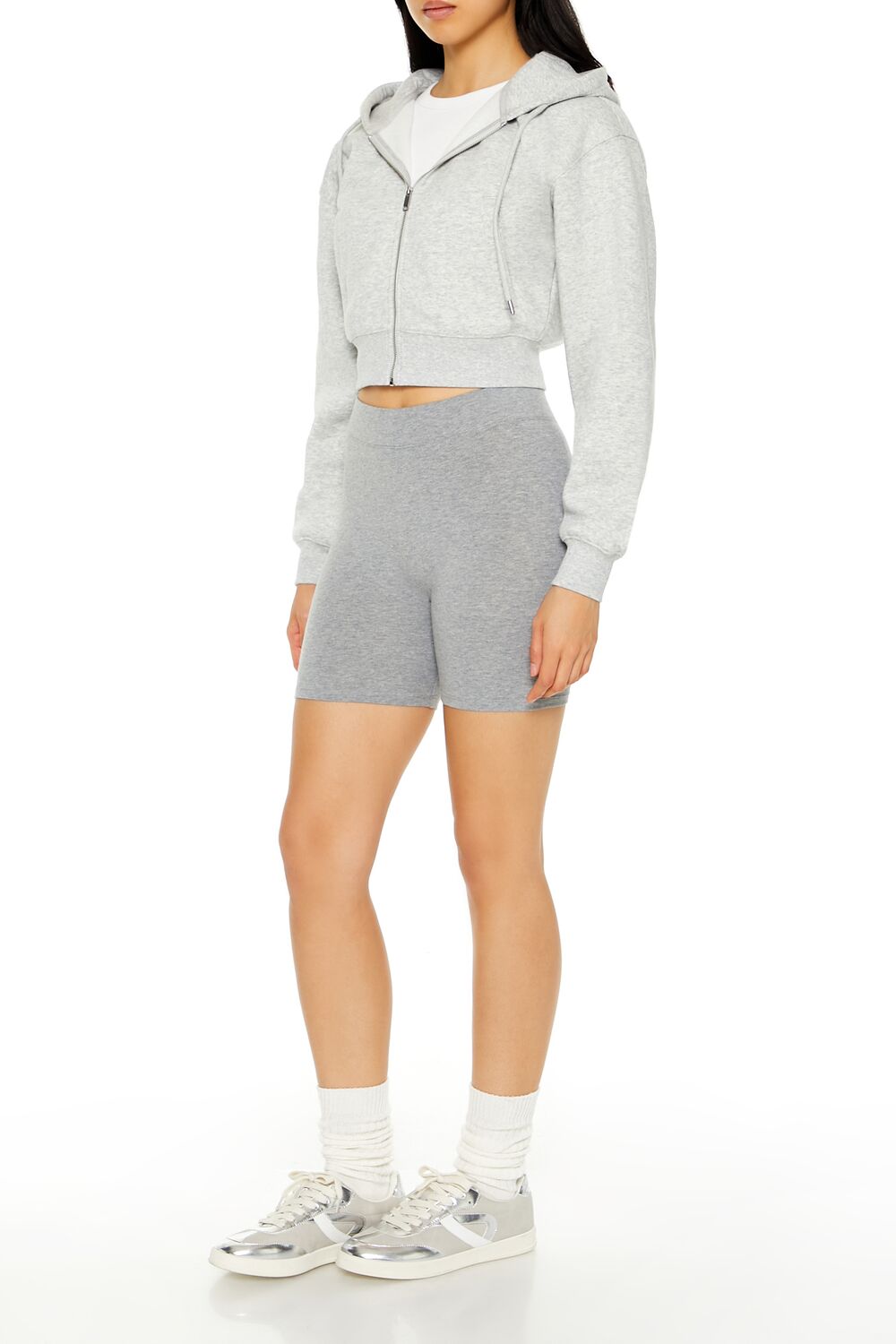 Heather Knit Biker Shorts-Feelings Star