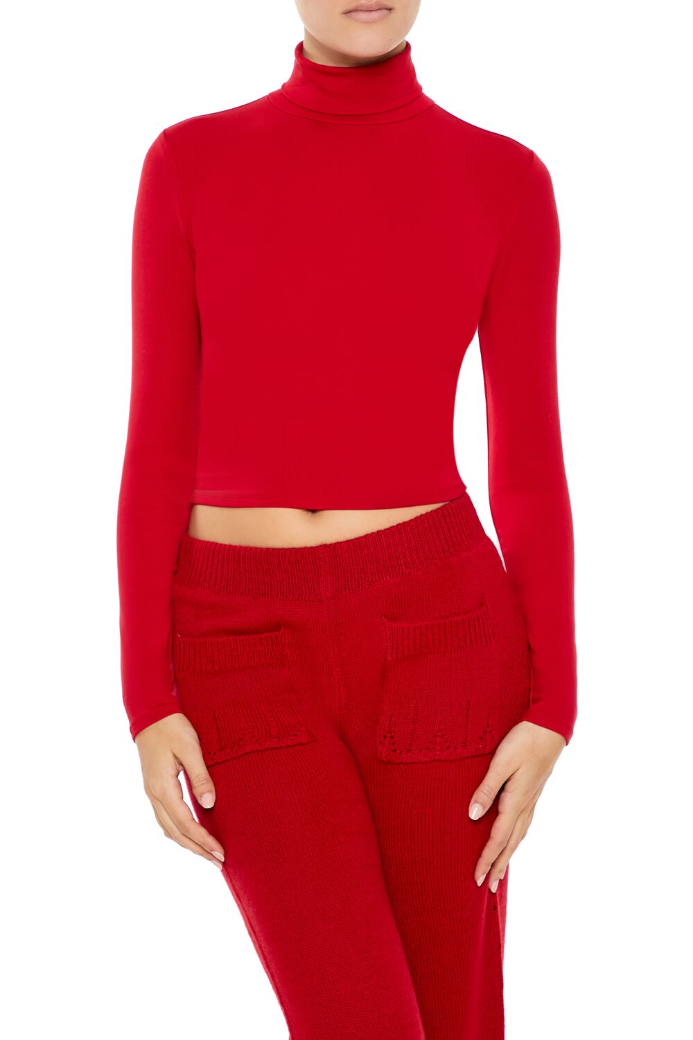 Turtleneck Crop Top-Feelings Star