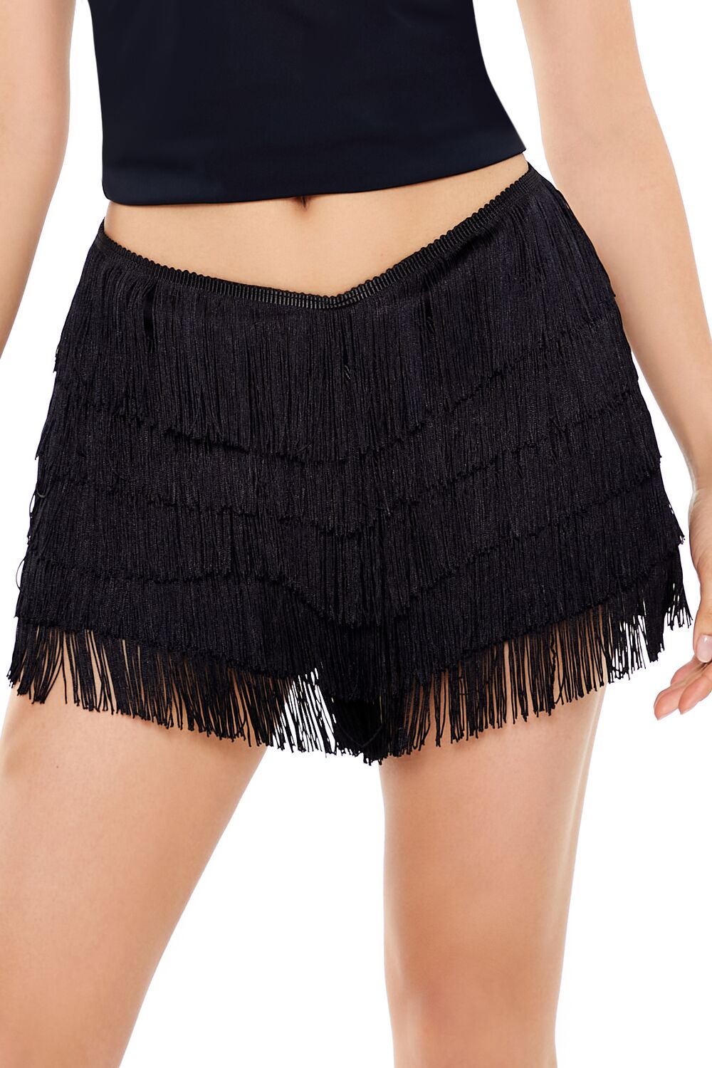 Tiered Fringe Shorts-Feelings Star