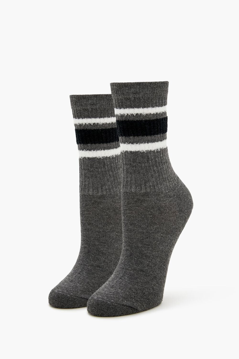 Striped-Trim Crew Socks-Feelings Star