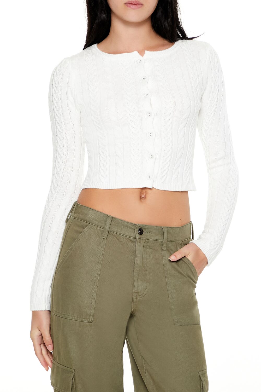 Cable Knit Cardigan Sweater-Feelings Star