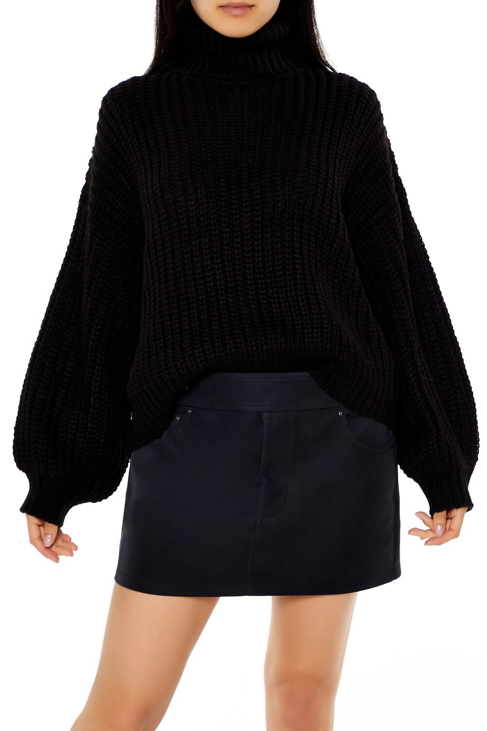 Turtleneck Drop-Sleeve Sweater-Feelings Star