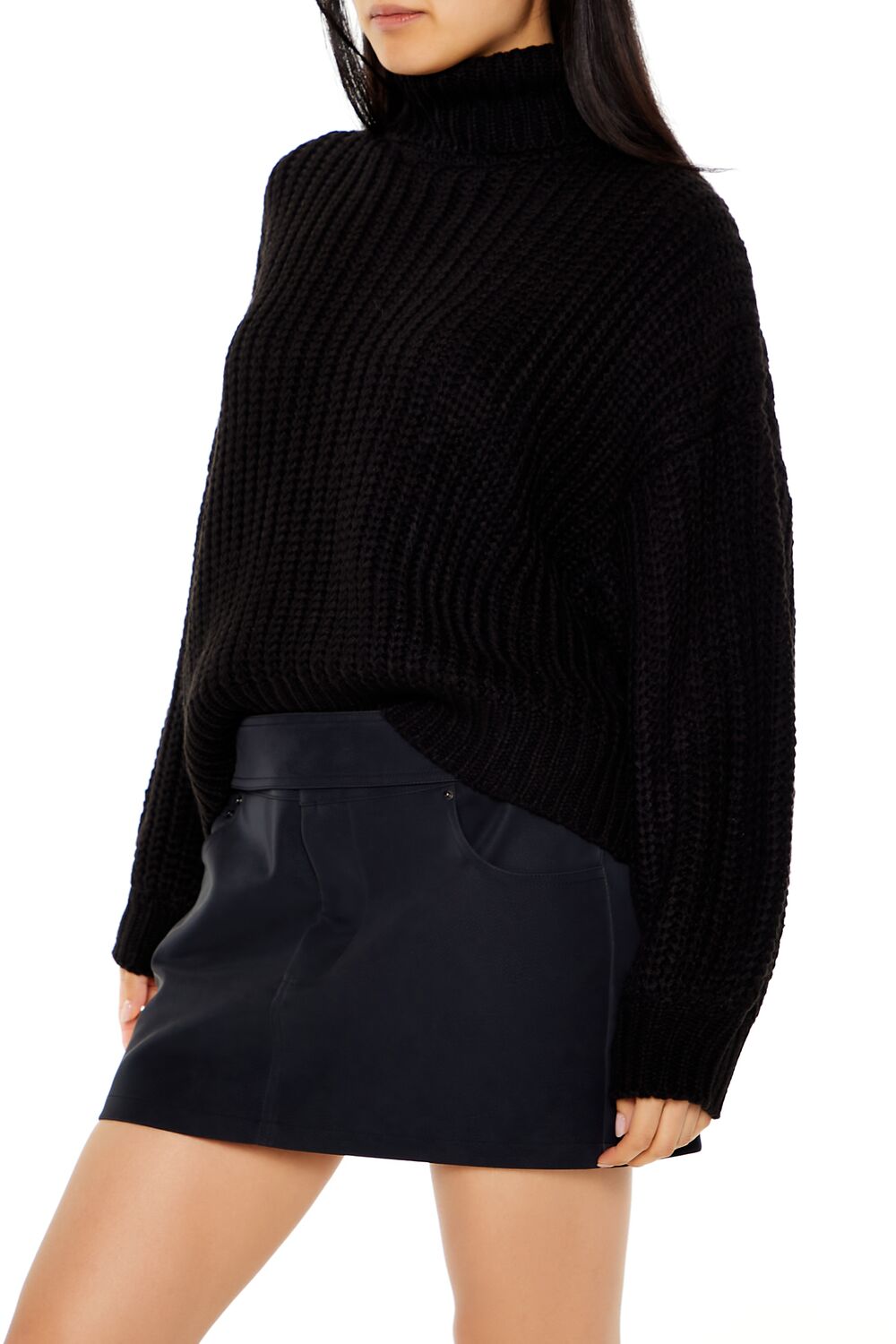 Turtleneck Drop-Sleeve Sweater-Feelings Star