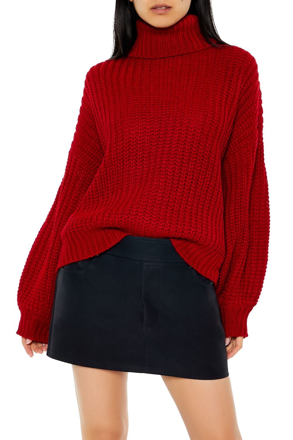 Turtleneck Drop-Sleeve Sweater-Feelings Star