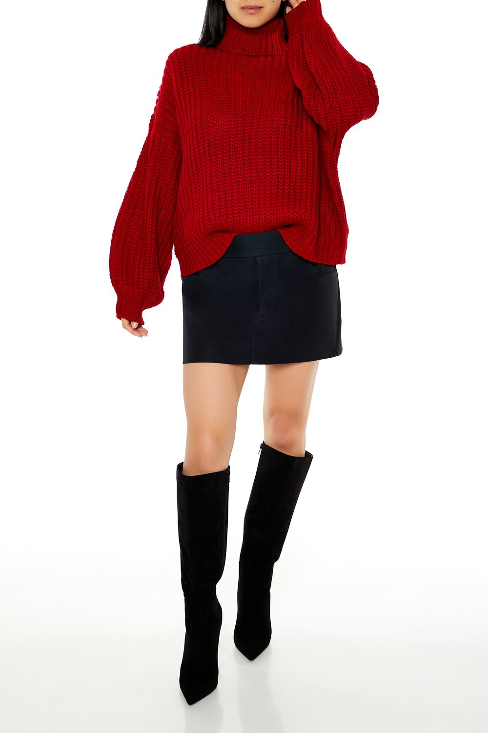 Turtleneck Drop-Sleeve Sweater-Feelings Star