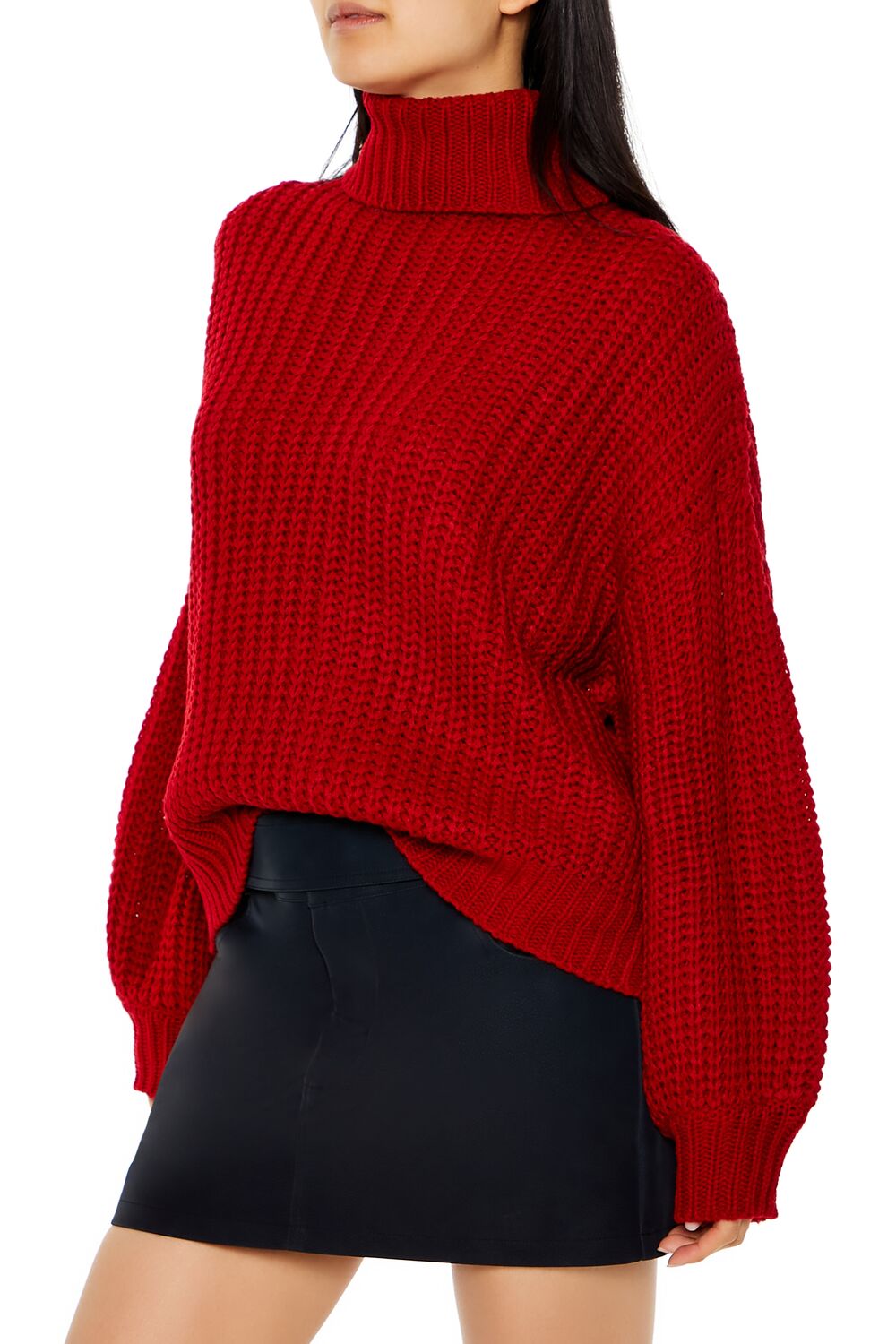 Turtleneck Drop-Sleeve Sweater-Feelings Star