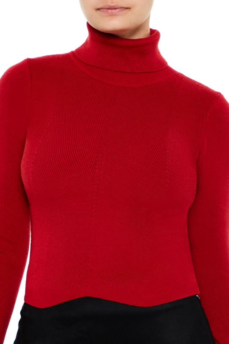 Turtleneck Chevron-Hem Sweater-Feelings Star