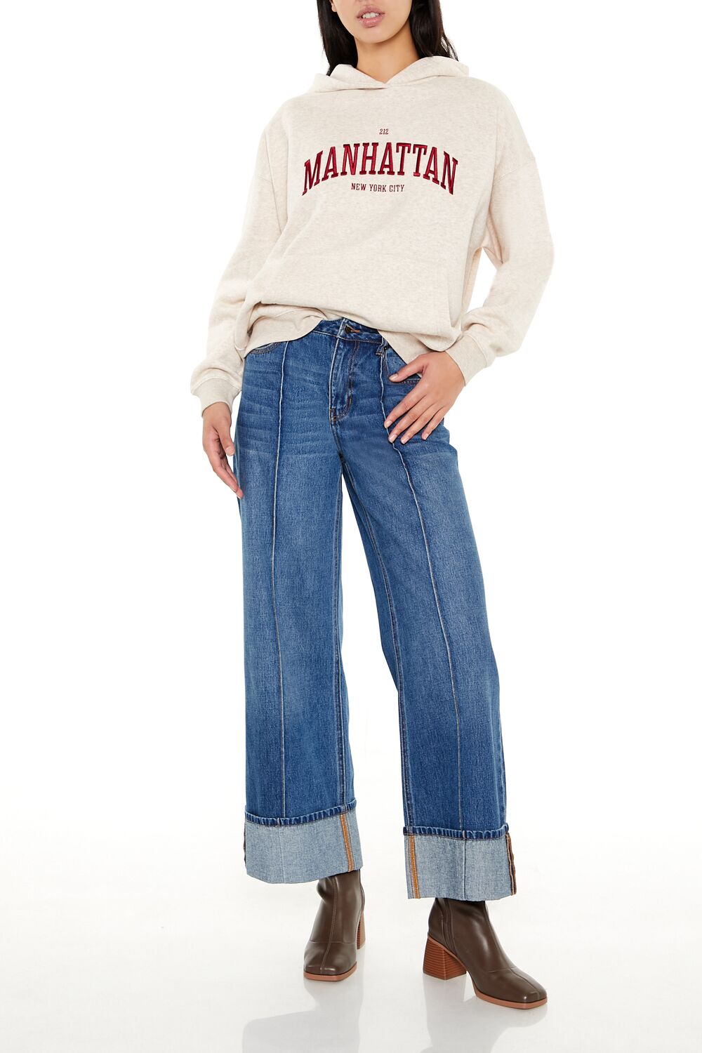 Embroidered Manhattan Hoodie-Feelings Star