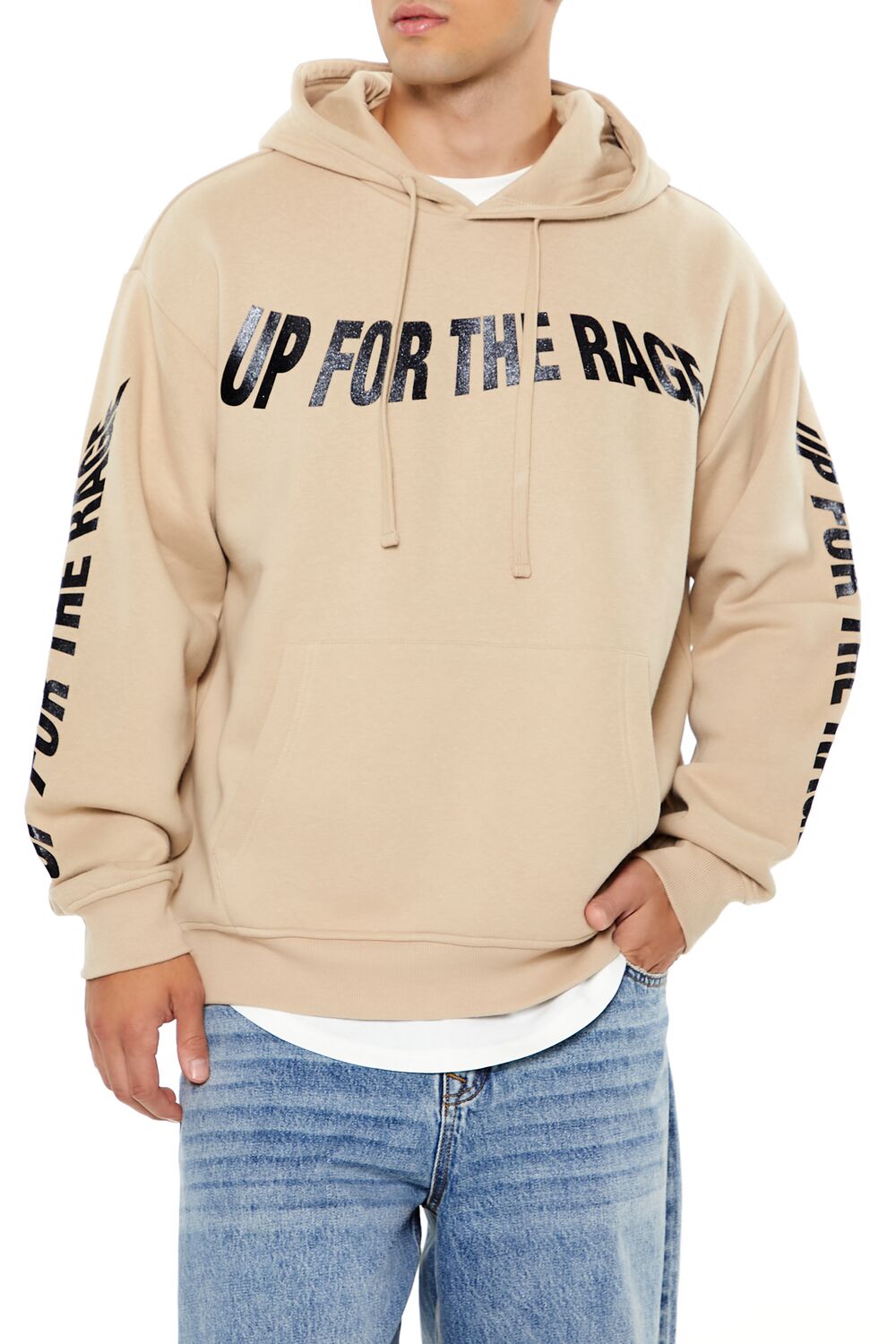 Up For The Rage Glitter Graphic Hoodie-Feelings Star