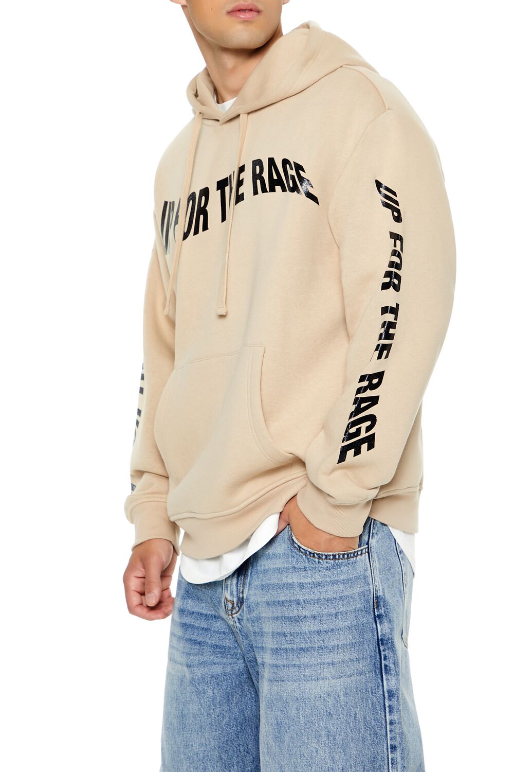 Up For The Rage Glitter Graphic Hoodie-Feelings Star