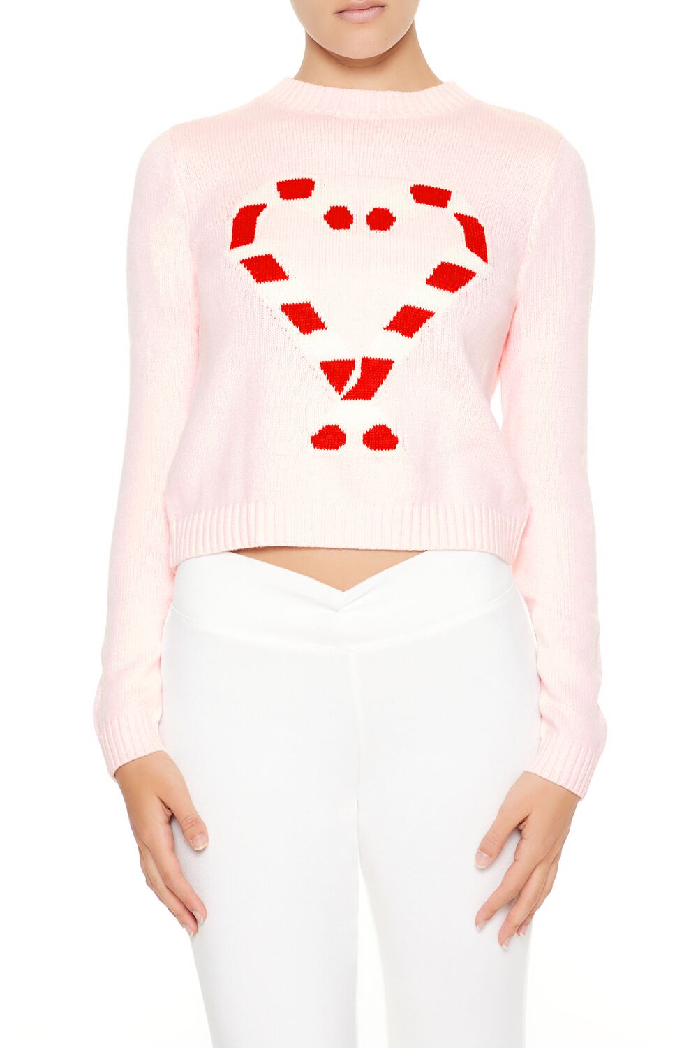 Candy Cane Graphic Sweater-Feelings Star