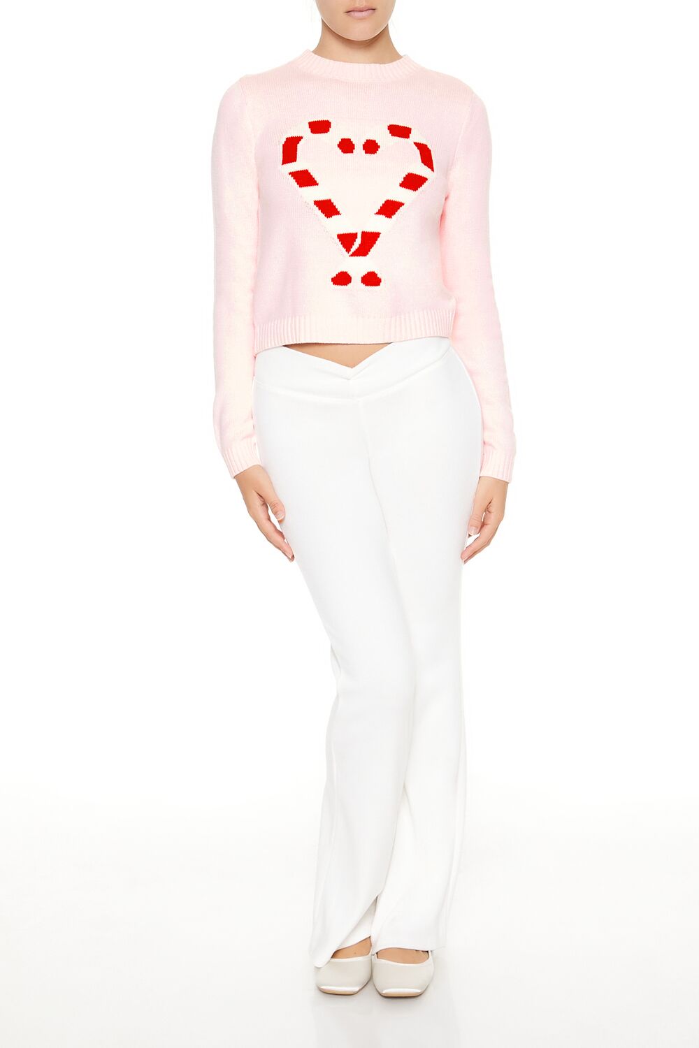 Candy Cane Graphic Sweater-Feelings Star