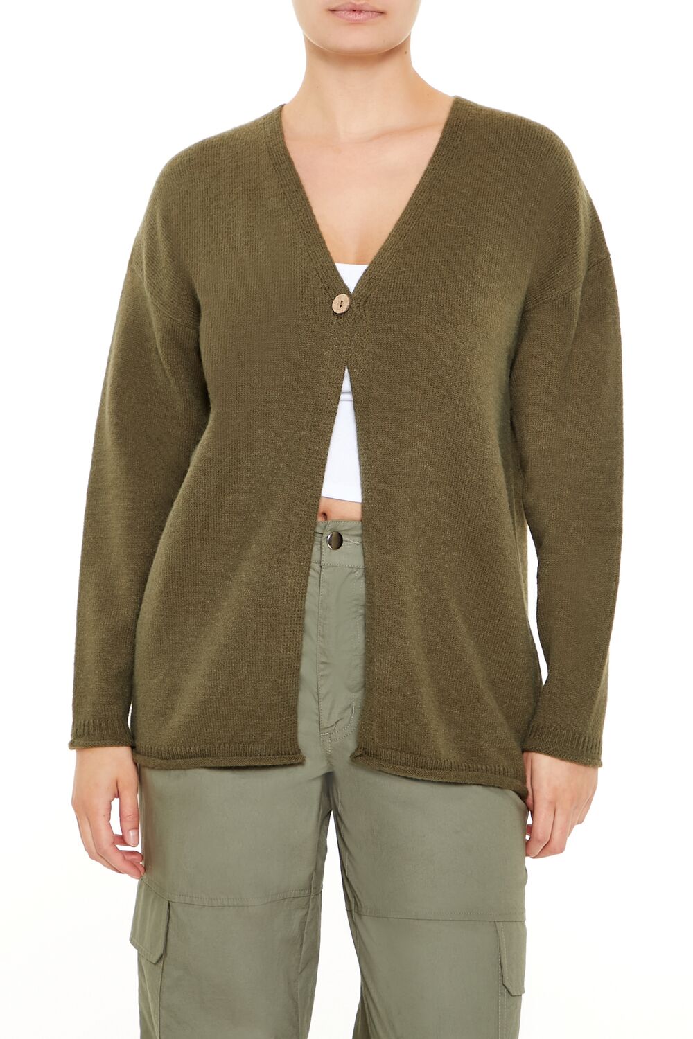 Split-Hem Cardigan Sweater-Feelings Star