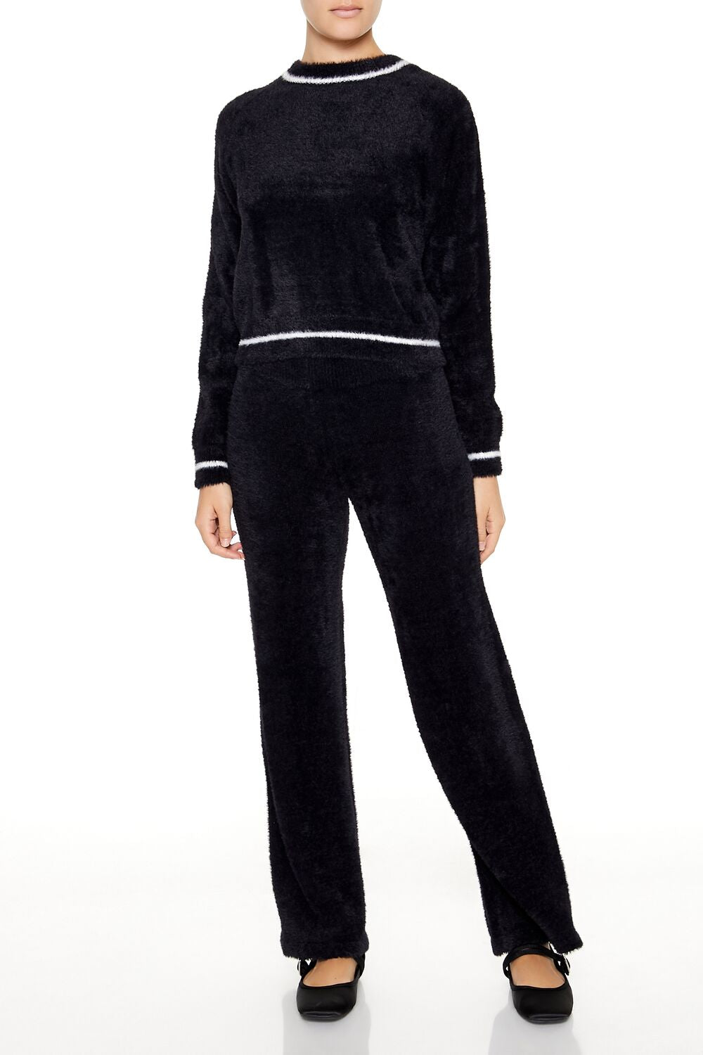 Two-Tone Fuzzy Knit Sweater-Feelings Star