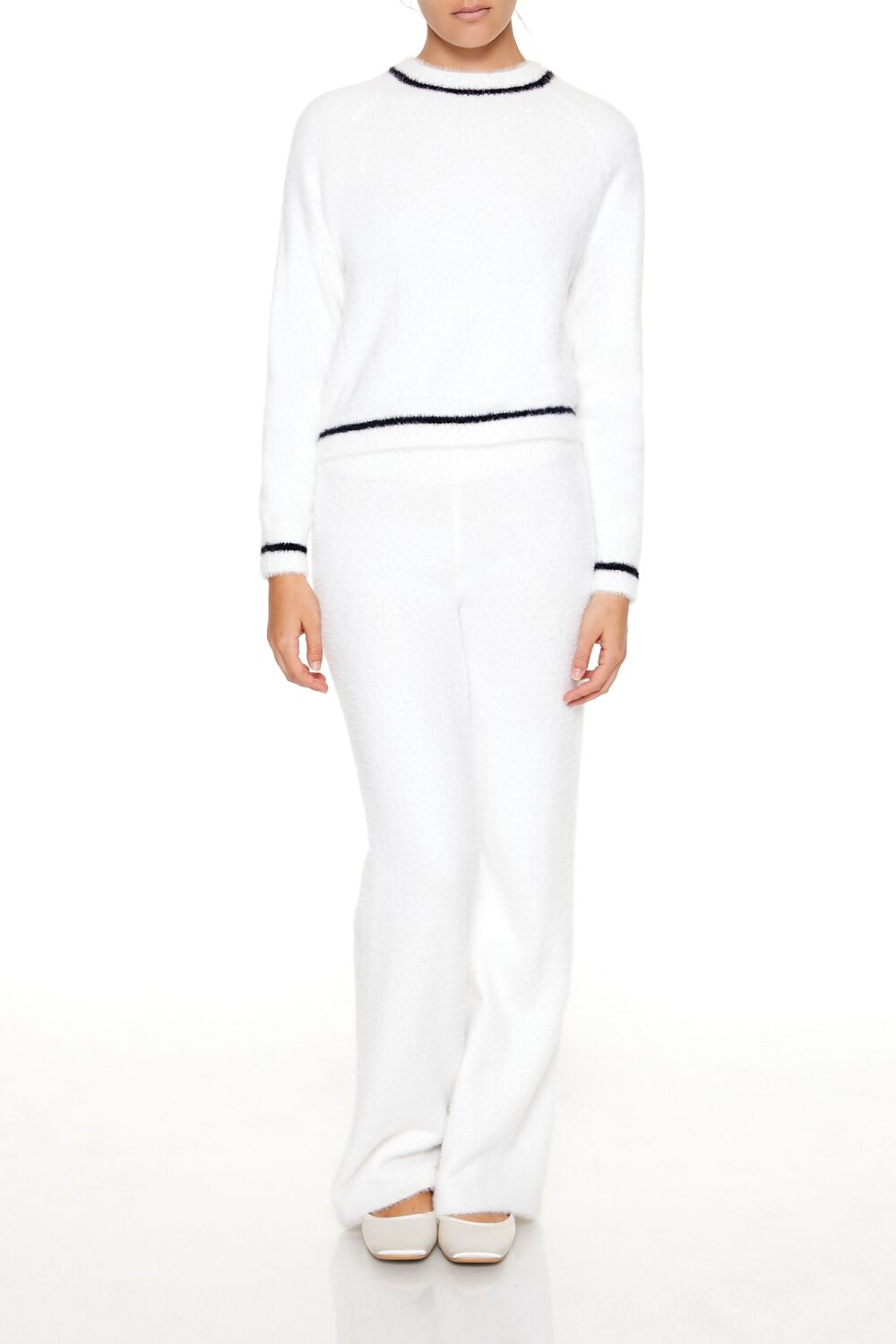 Two-Tone Fuzzy Knit Sweater-Feelings Star