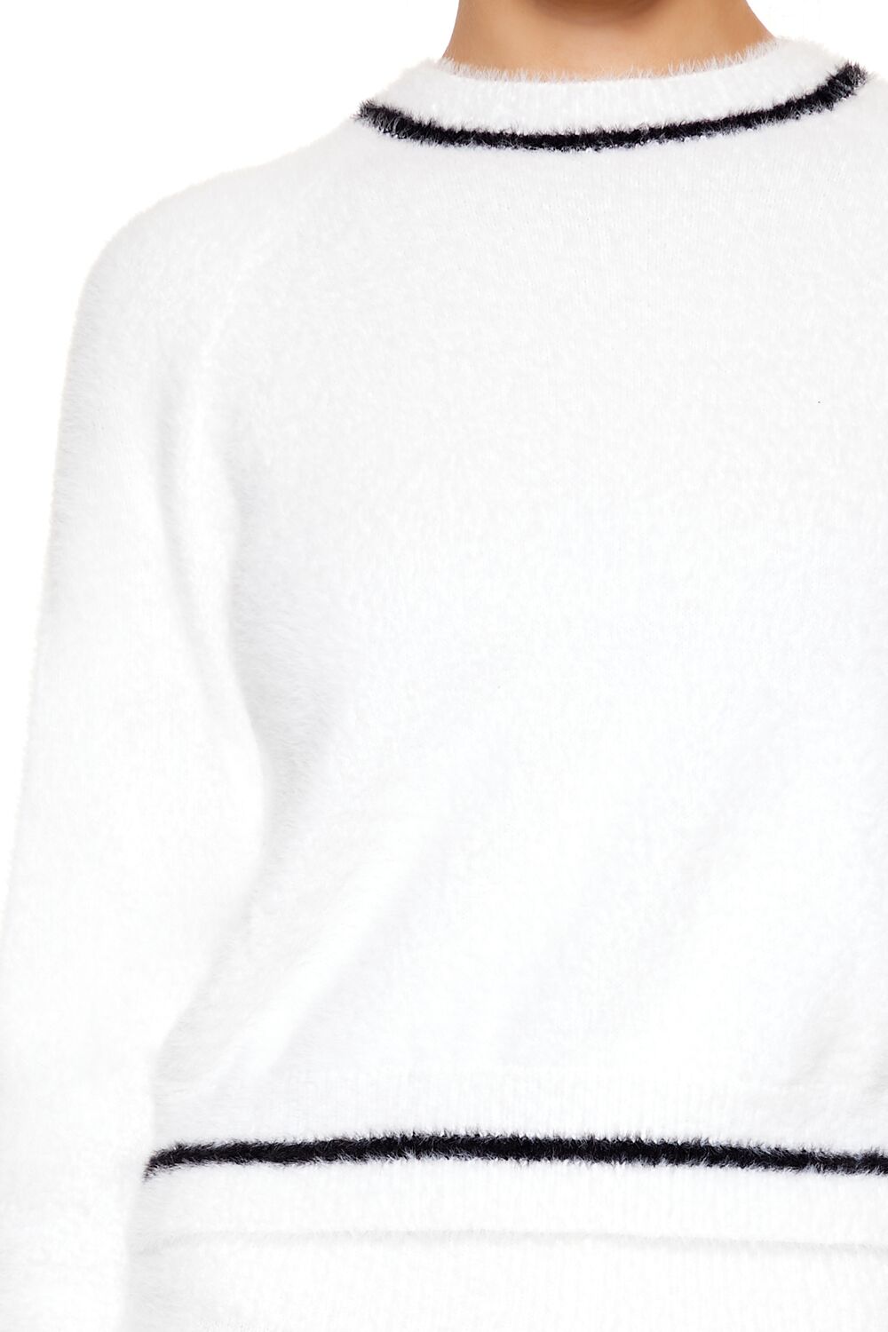 Two-Tone Fuzzy Knit Sweater-Feelings Star