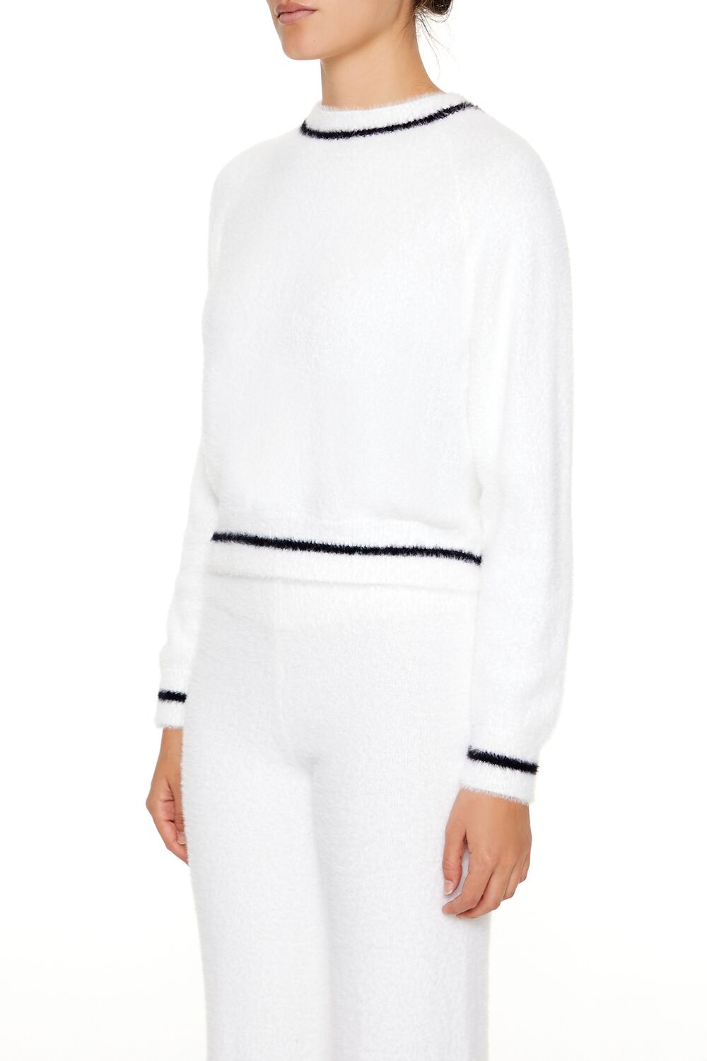 Two-Tone Fuzzy Knit Sweater-Feelings Star