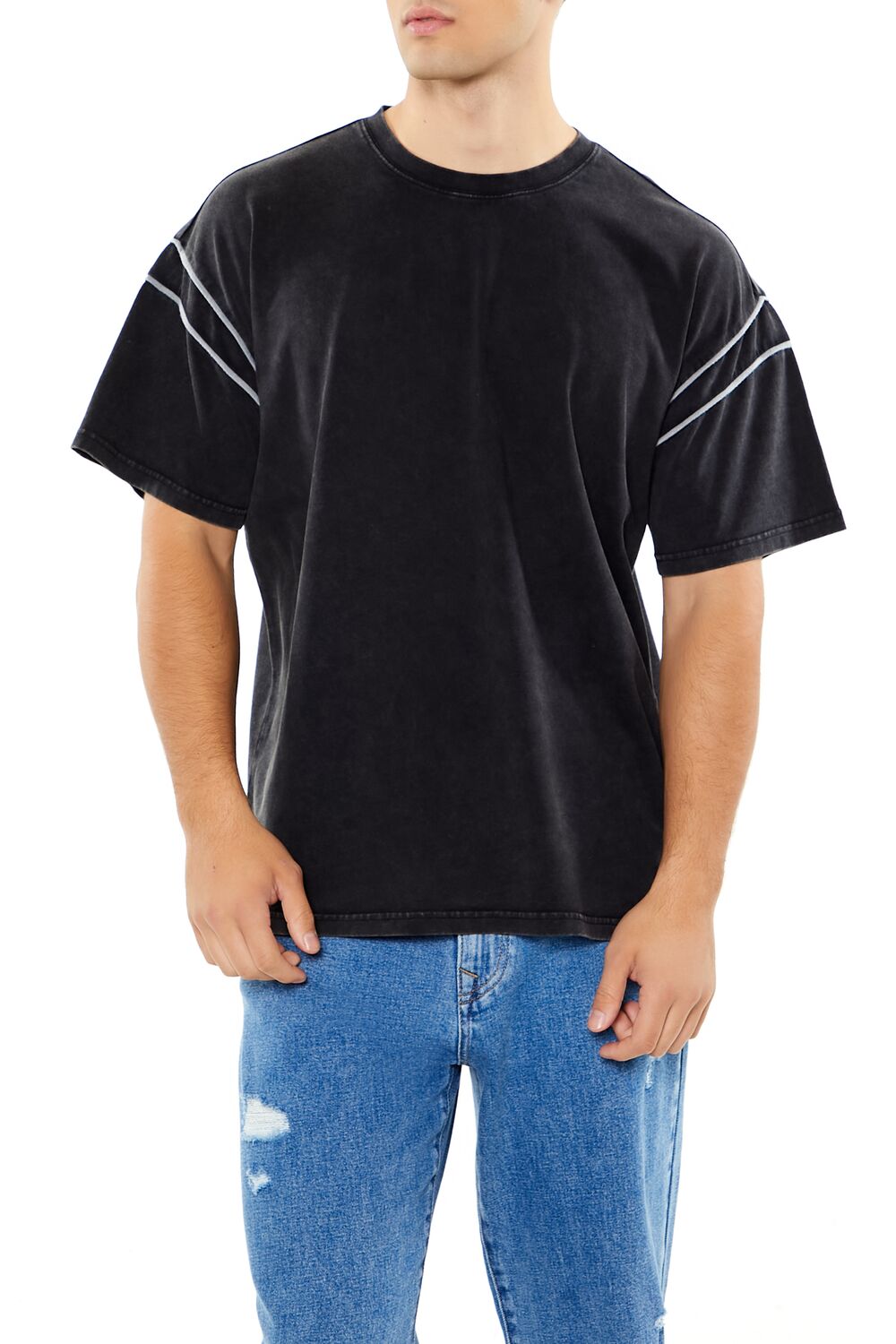 Two-Tone Mineral Wash Tee-Feelings Star