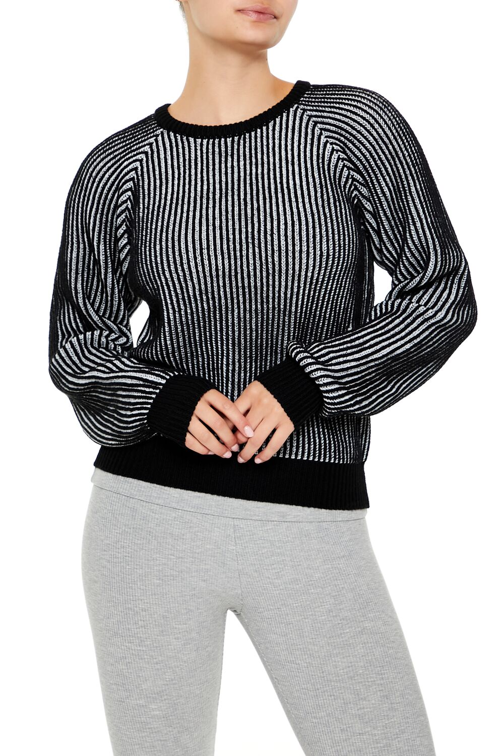 Striped Ribbed Knit Sweater-Feelings Star