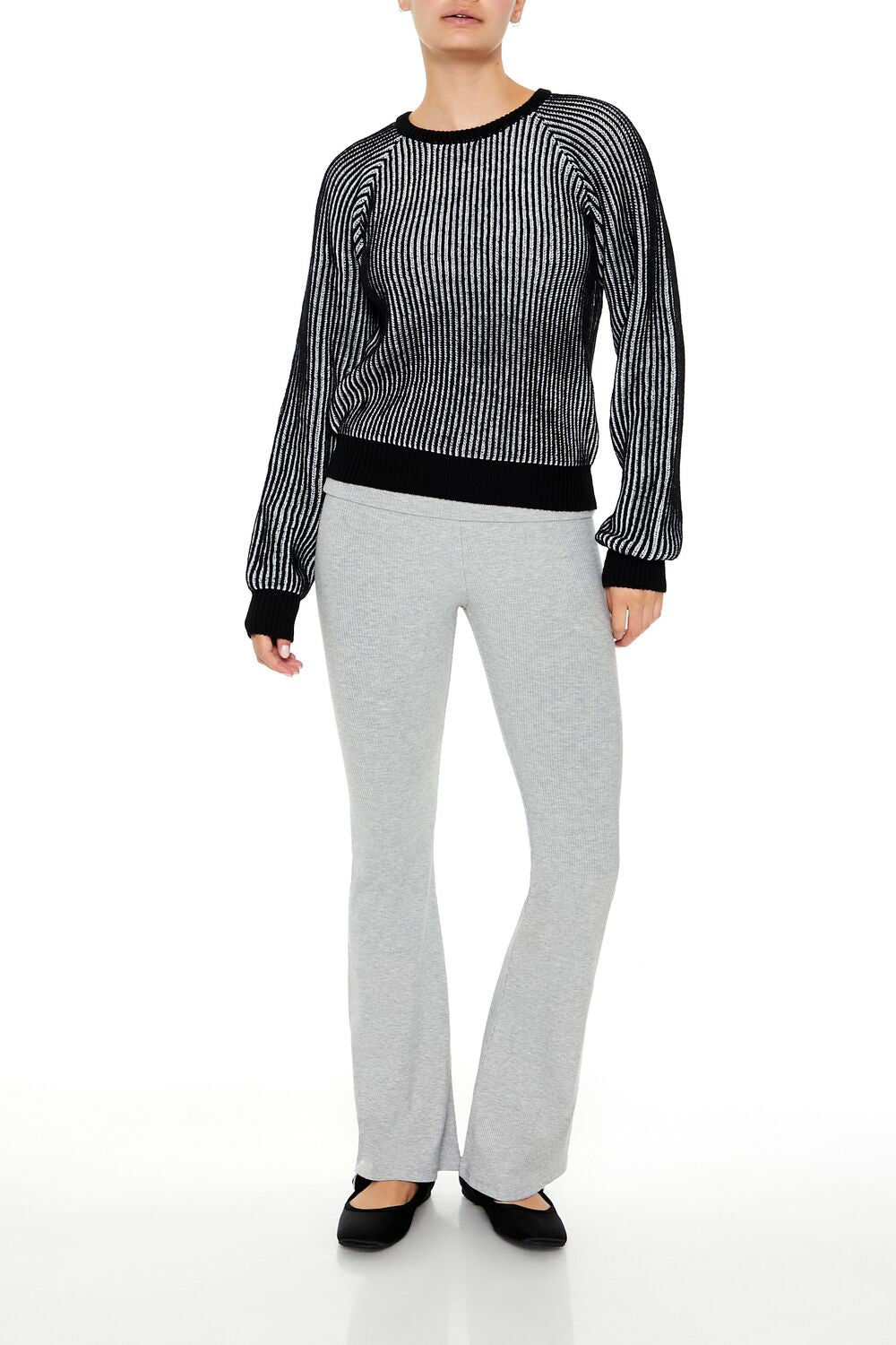 Striped Ribbed Knit Sweater-Feelings Star