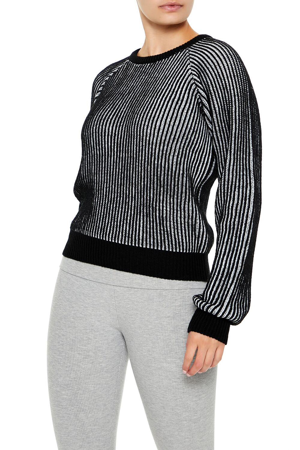 Striped Ribbed Knit Sweater-Feelings Star