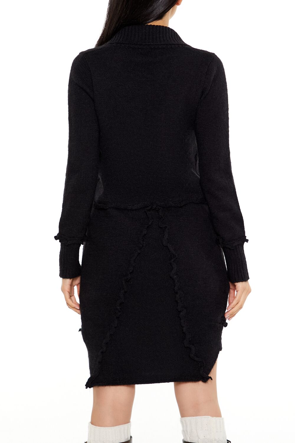 Tie-Front Longline Cardigan Sweater-Feelings Star