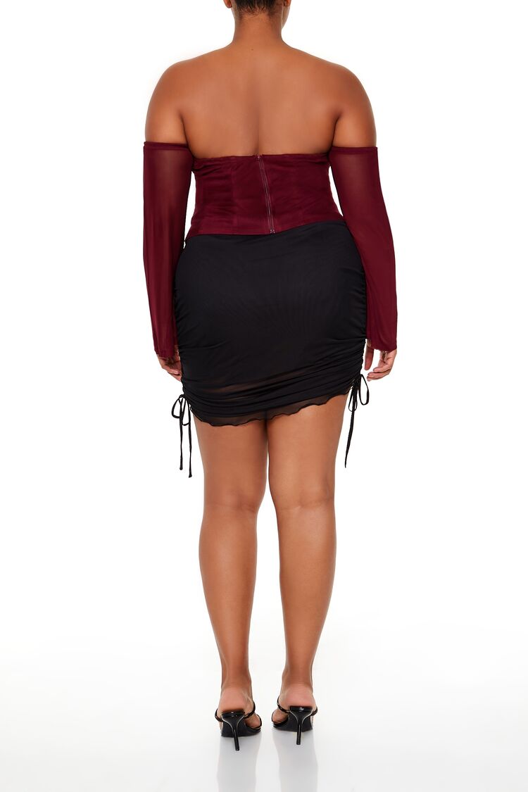 Plus Size Drawstring Mini Skirt-Feelings Star