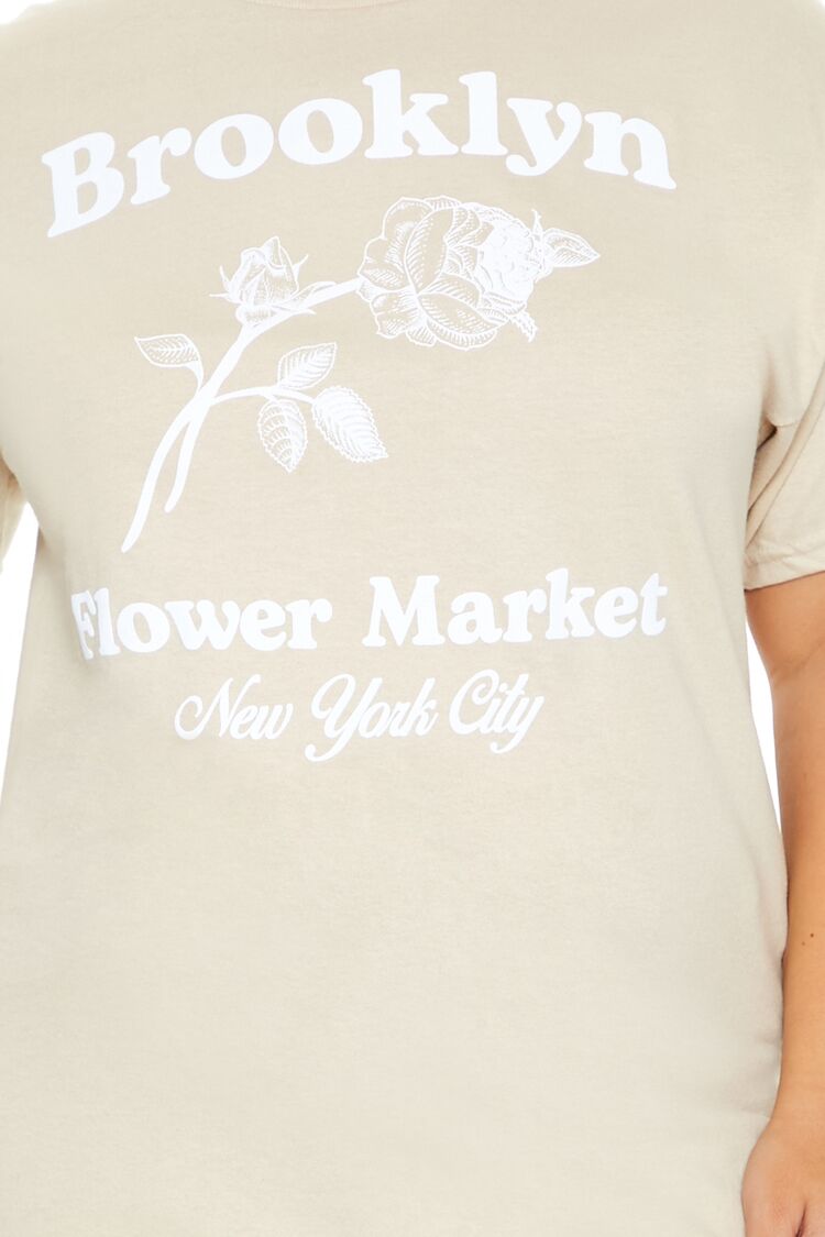 Plus Size Brooklyn Flower Market Tee-Feelings Star