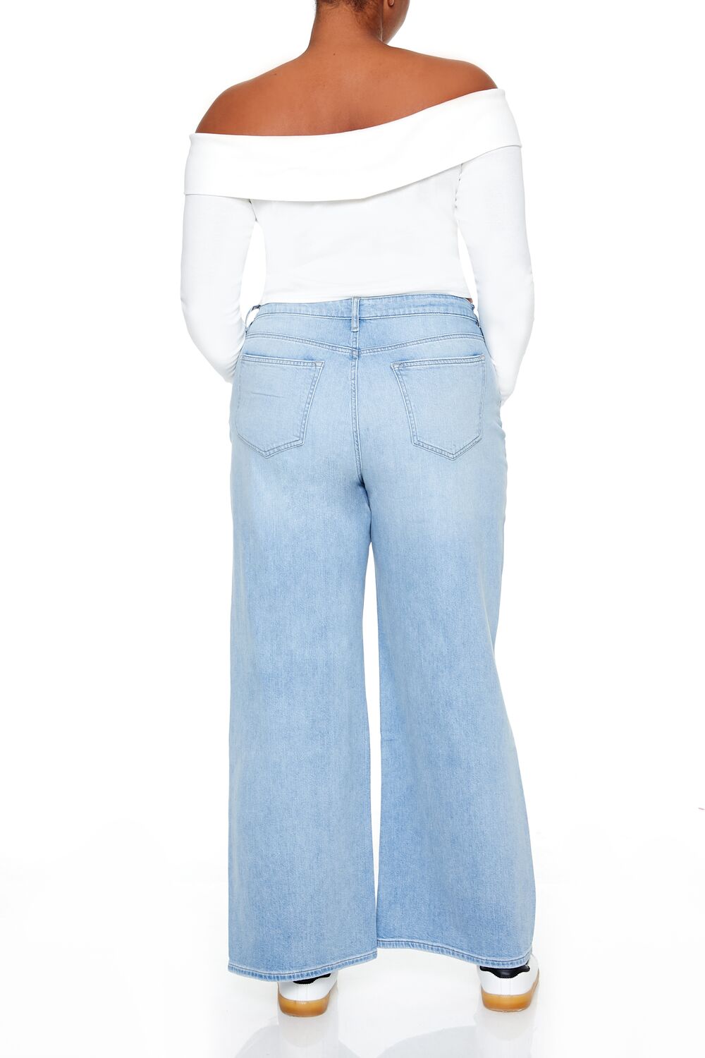 Plus Size Destroyed Baggy Jeans-Feelings Star