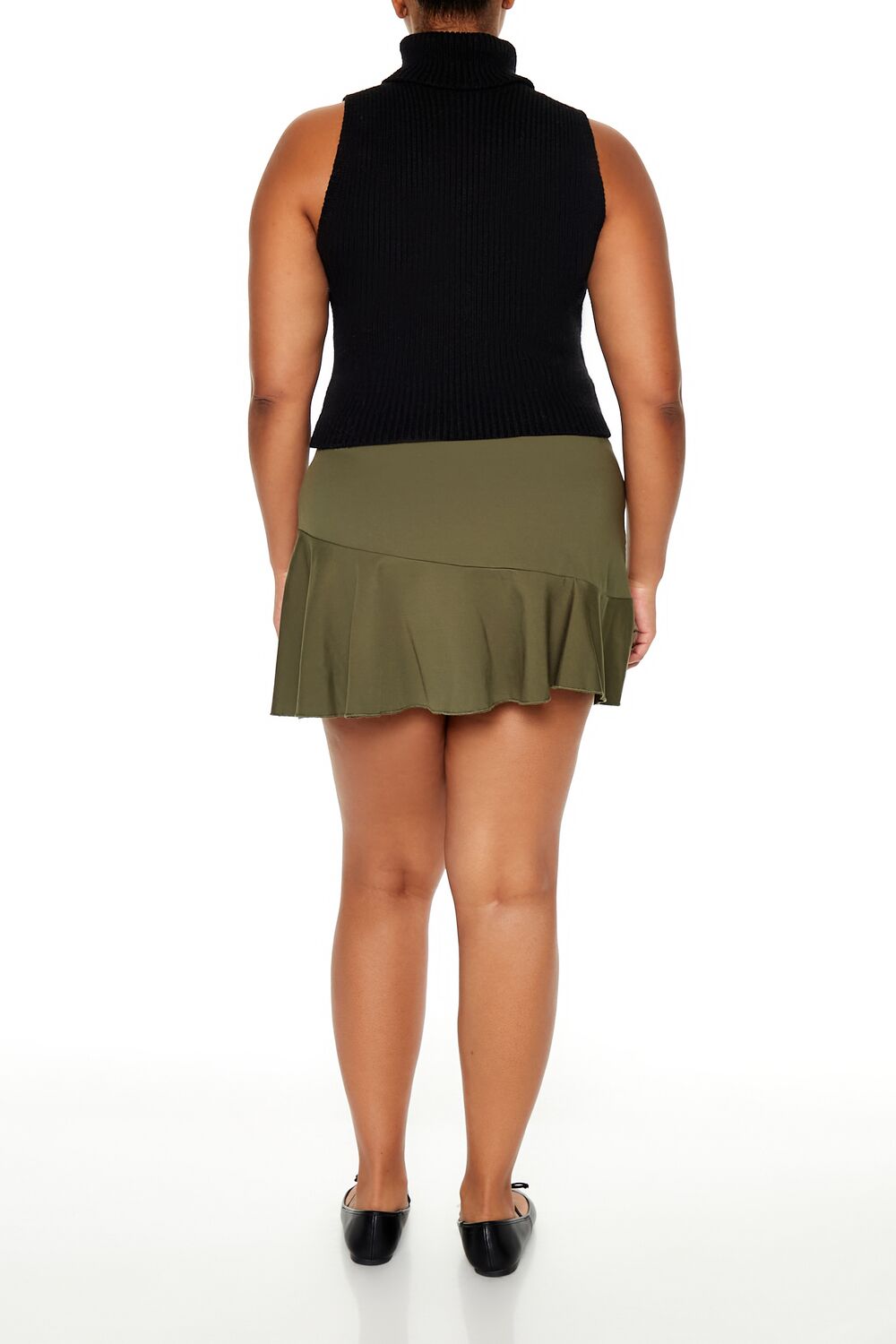 Plus Size Ponte Pleated Mini Skort-Feelings Star