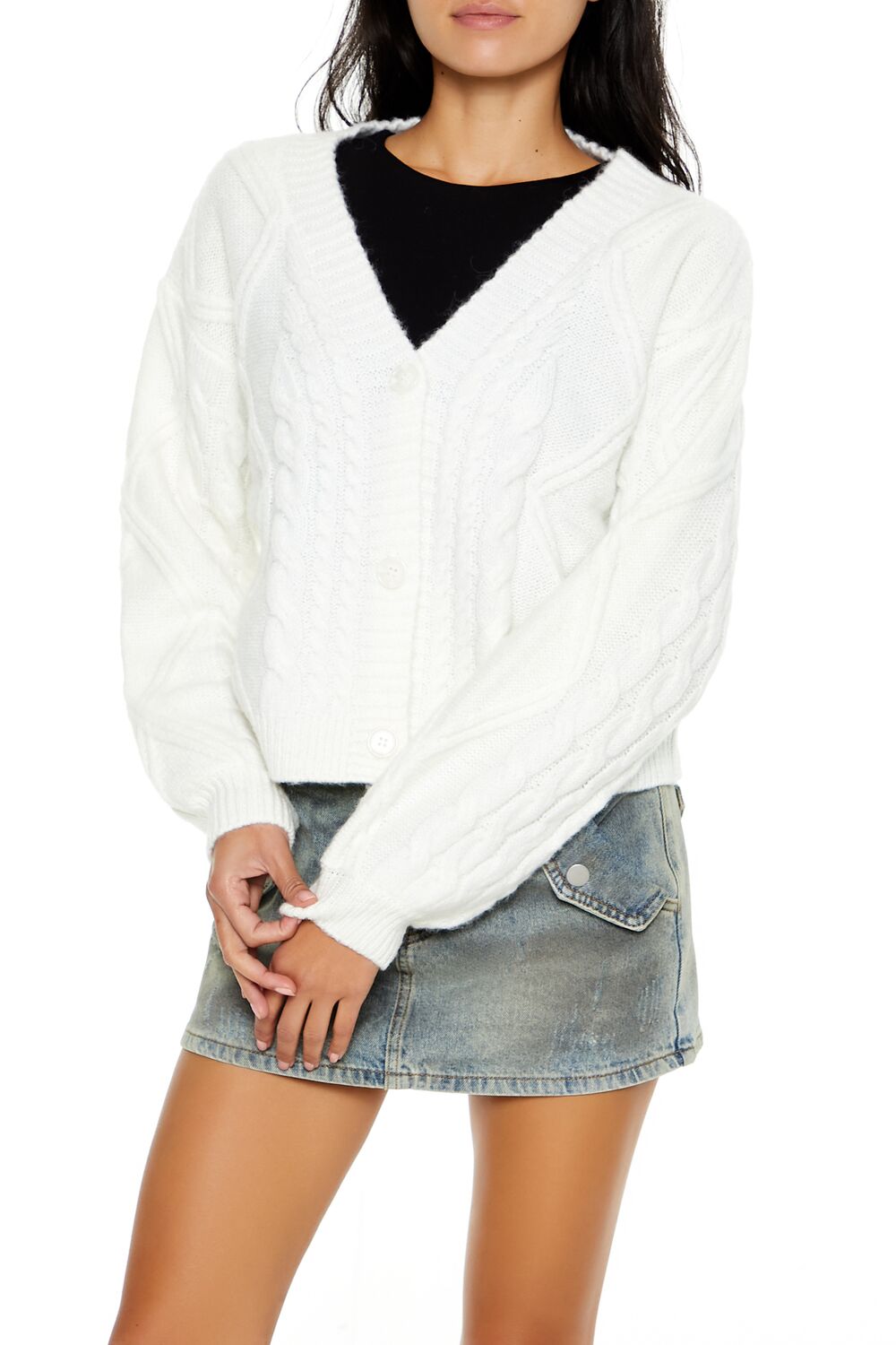 Cable Knit Cardigan Sweater-Feelings Star